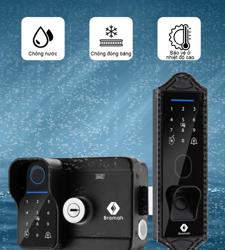 Khóa cửa cổng vân tay Bramah-C350 Pro