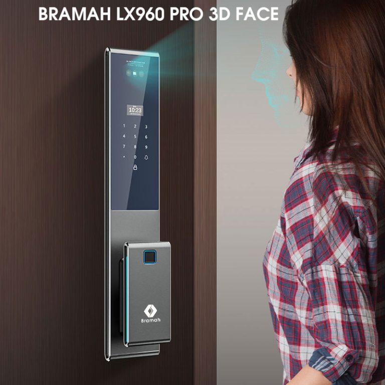 Khóa cửa vân tay cao cấp Bramah-LX960 Pro 3D Face
