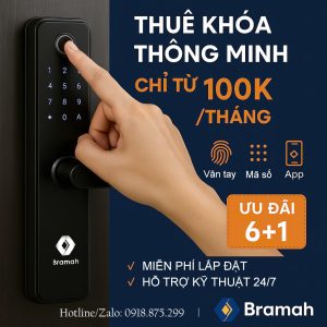 cho thuê khoá cửa thông minh bramah