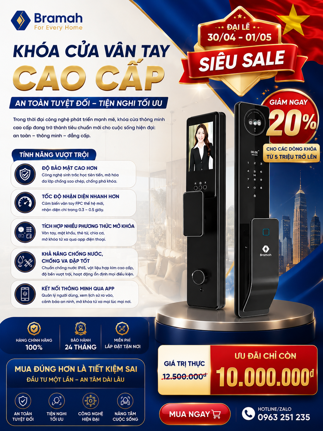 10+ Tính Năng Nổi Bật Của Khóa Cửa vân tay Cao Cấp